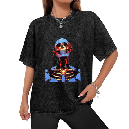Skull and Flowers Oversized T-Shirt
